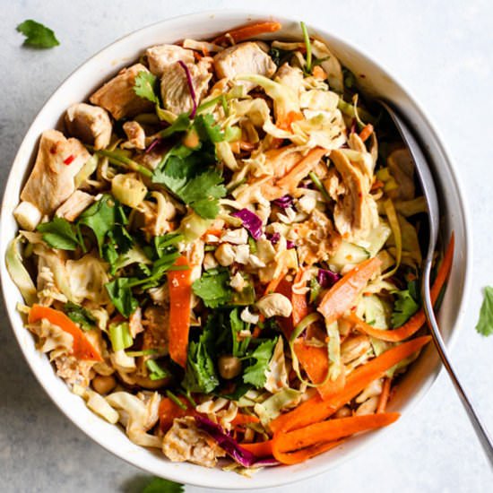 Thai Peanut Chicken Salad - Recipe photo by rootsandradishes