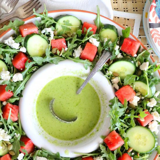 Watermelon Arugula Salad - Recipe photo by TheAnthonyKitchen.com
