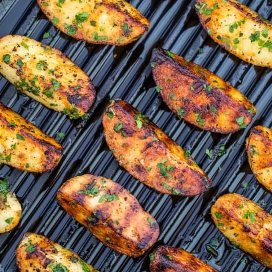 Grilled Potatoes - Recipe photo by peasandpeonies