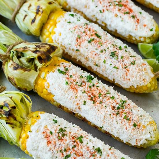 Mexican Street Corn (elote) - Recipe photo by dinneratthezoo