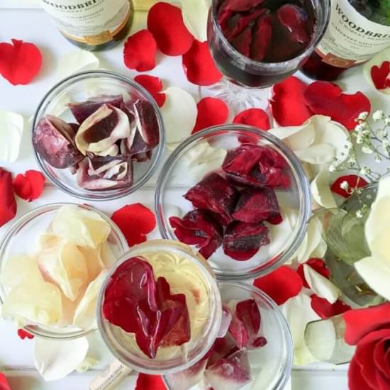 Rose Petal Wine Ice Cubes - Recipe photo by LifesLittleSweets