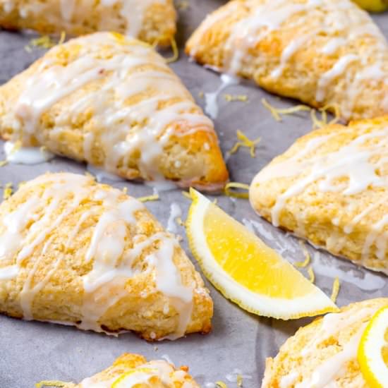 Lemon Scones with Lemon Glaze - Recipe photo by bakerbettie