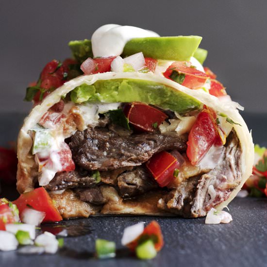 Carne Asada Burritos - Recipe photo by PinchandSwirl