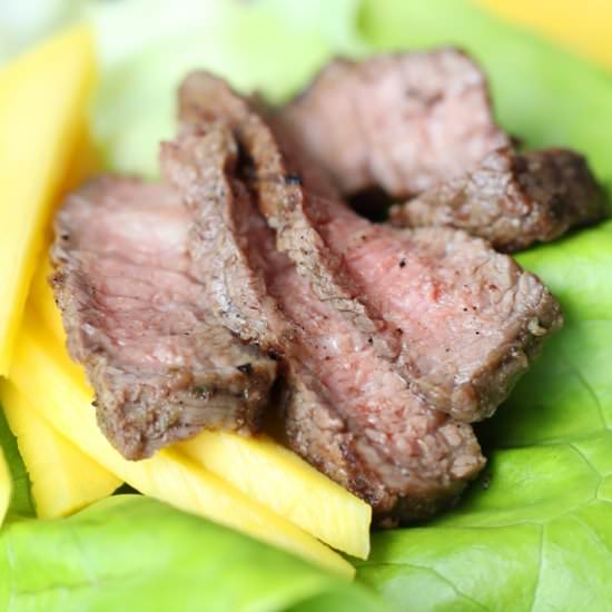 Steak and Mango Lettuce Cups - Recipe photo by bellyfull
