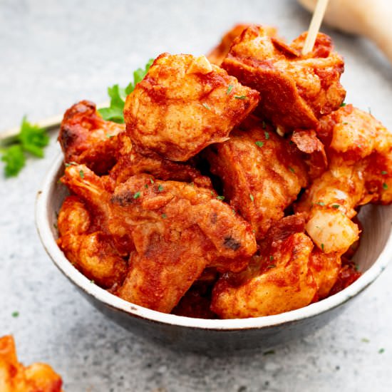 Vegan buffalo cauliflower wings - Recipe photo by k33kitchen
