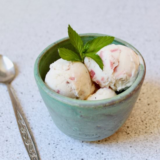 Rhubarb Black Pepper Ice Cream - Recipe photo by the good eats co