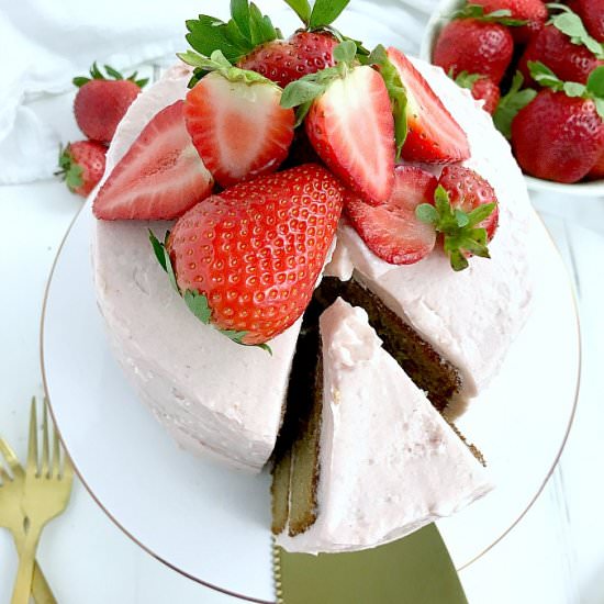 Strawberry Almond Flour Cake - Recipe photo by A Life of Happenstance