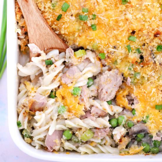 Tuna Noodle Casserole - Recipe photo by peasandpeonies