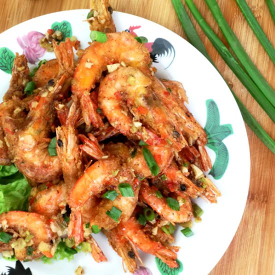 Salt and pepper shrimp 椒鹽蝦 - Recipe photo by Taste of Asian Food
