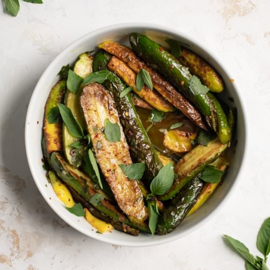 Marinated Zucchini - Recipe photo by thecuriouschickpea