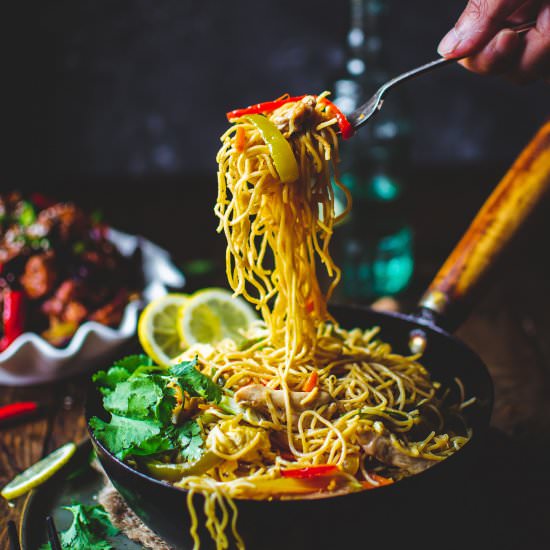 Chicken Hakka Noodles Indo-Chinese - Recipe photo by Gastronomic Bong