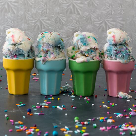 No-Churn Birthday Cake Ice Cream - Recipe photo by loveinmyoven