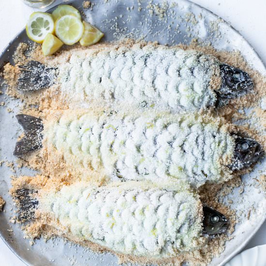 Salt Baked Whole Fish - Recipe photo by ONEarmedMAMA