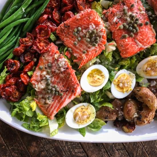 Salmon Salad with Smashed Potatoes - Recipe photo by Something New For Dinner