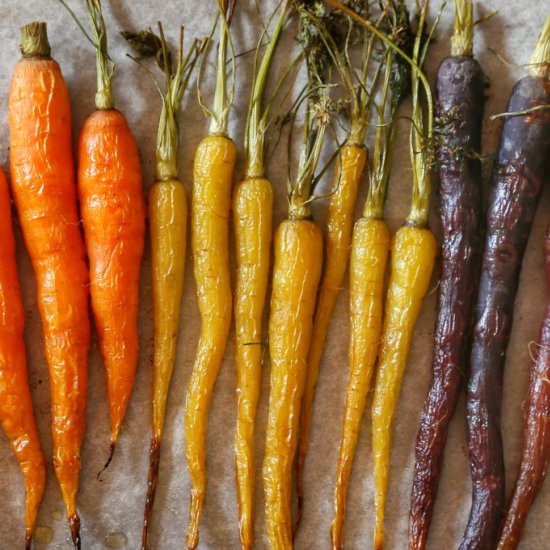 Super simple roasted carrots - Recipe photo by Once a Foodie