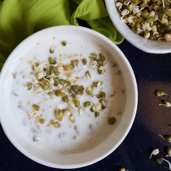 Mung bean sprouts raita - Recipe photo by greenbowl2soul