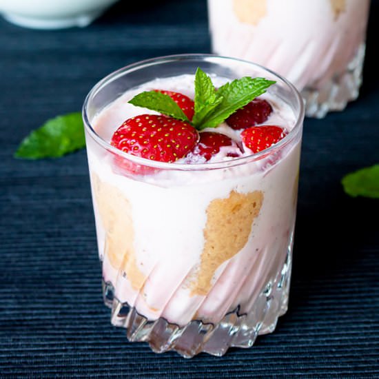 Individual Strawberry Charlotte Cak - Recipe photo by MasalaHerb