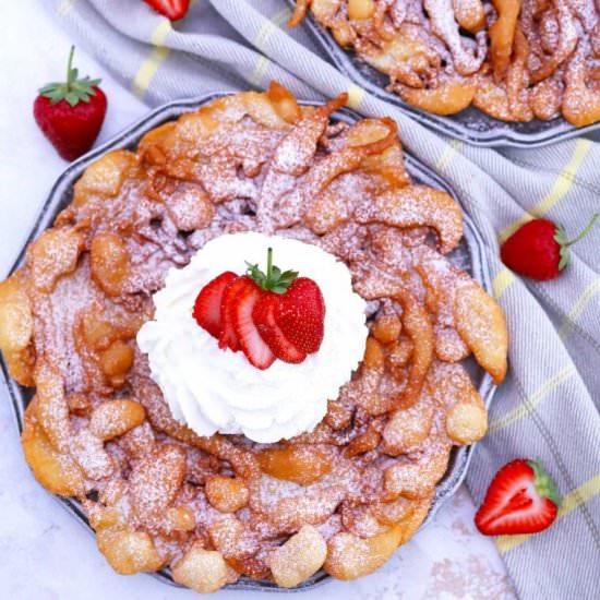 Homemade Funnel Cake - Recipe photo by peasandpeonies