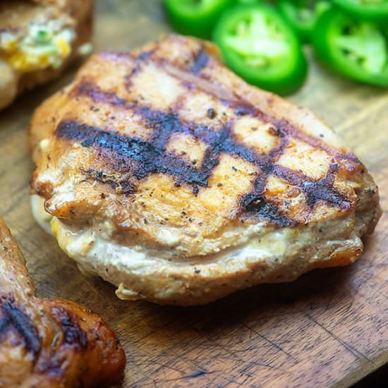 JALAPENO POPPER STUFFED PORK CHOPS - Recipe photo by Karly