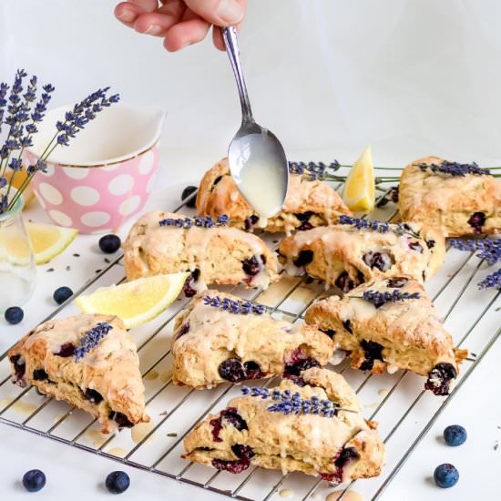 Blueberry Scones w/ Lemon + Lavende - Recipe photo by The Plant Riot