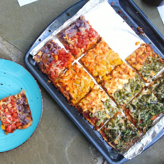 Healthy Homemade Rainbow Pizza - Recipe photo by Thebhukkadbawarchi