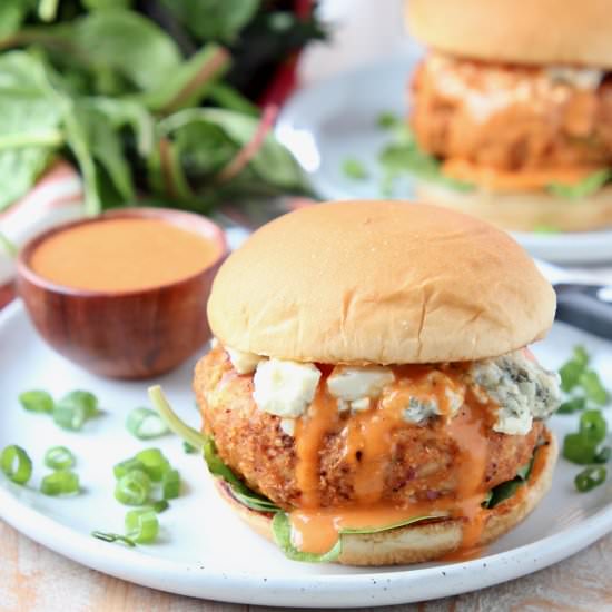 Buffalo Chicken Burgers - Recipe photo by Whitney Bond