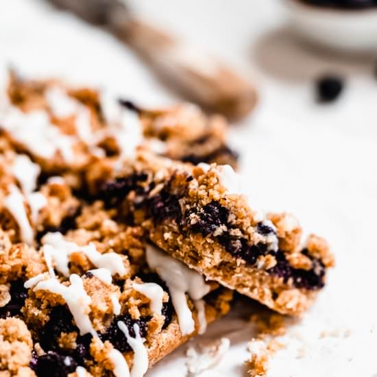 Healthy Blueberry Crisp Bars - Recipe photo by thefitpeach