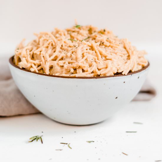 Vegan Cauliflower Alfredo Pasta - Recipe photo by thefitpeach