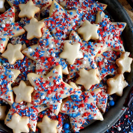Patriotic Glazed Shortbread Cookies - Recipe photo by byronethomas