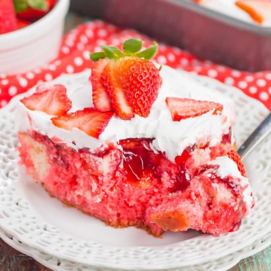 Easy Strawberry Poke Cake - Recipe photo by pumpkinnspice