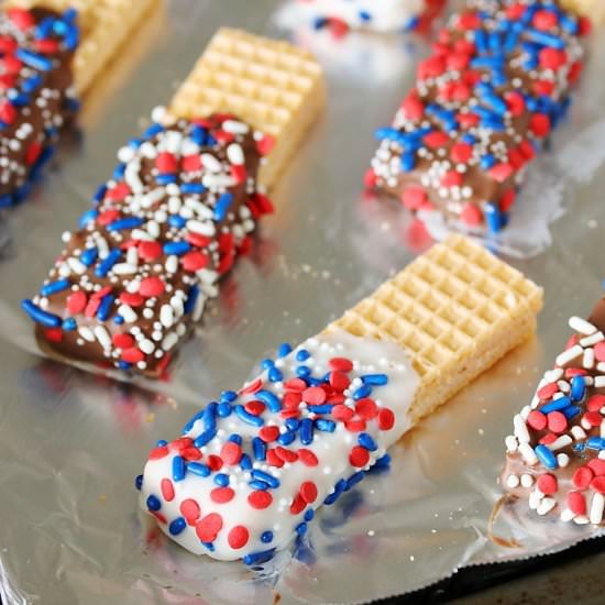 Red White & Blue Sugar Wafers - Recipe photo by thekitchenismyplayground