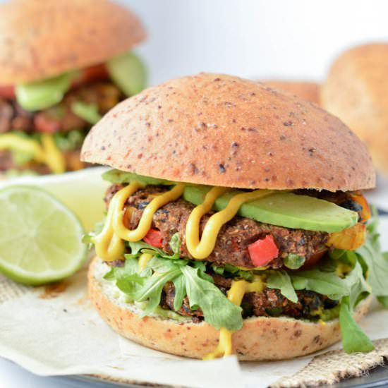 Vegan Black bean Burger - Recipe photo by sweetashoneynz