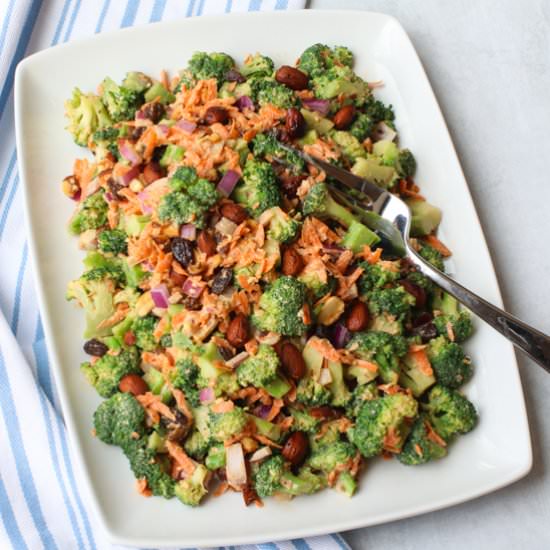 Broccoli Salad with Smoky Almonds - Recipe photo by healthymidwesterngirl