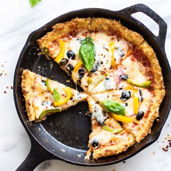 Deep Dish Cauliflower Pizza Crust - Recipe photo by SunkissedKitch
