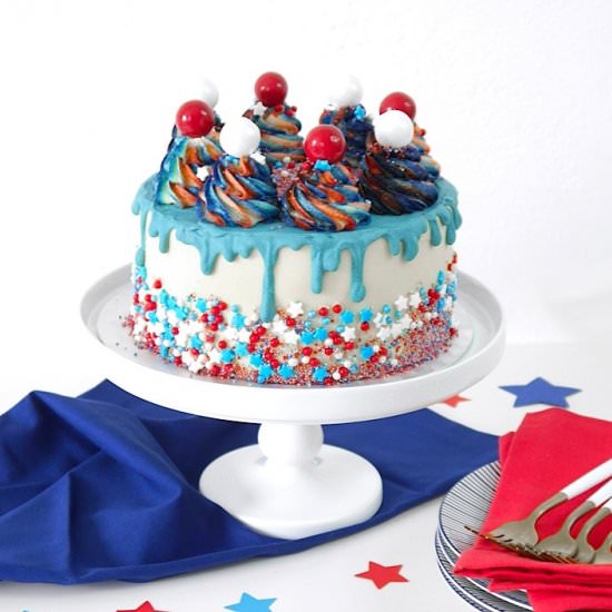 Red, White and Blue Layer Cake - Recipe photo by BirdsParty