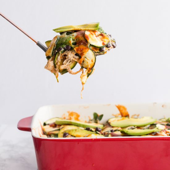 Zucchini and Chicken Enchilada - Recipe photo by Inspiralized