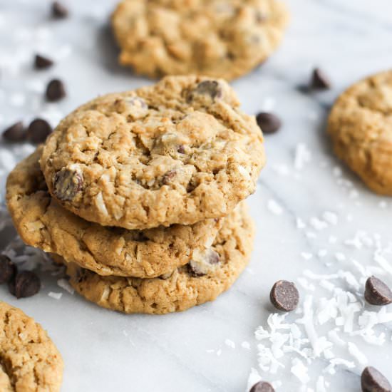 Coconut Oatmeal Choc Chip Cookies - Recipe photo by goldenbarrel