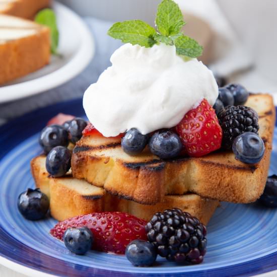 Grilled Pound Cake with Berries - Recipe photo by giftofhospitality