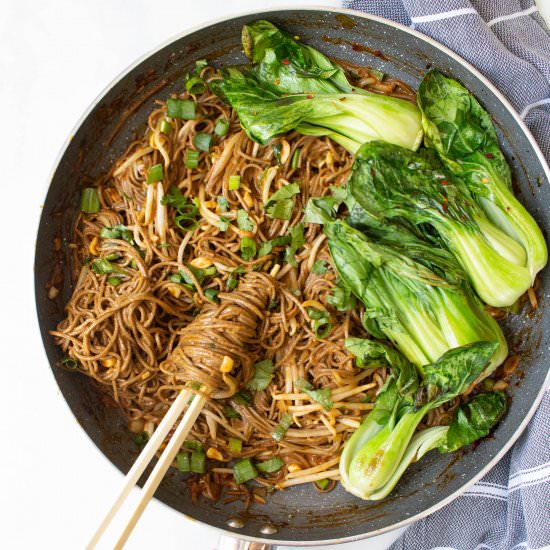 Spicy Garlic Soba Noodles - Recipe photo by This Savory Vegan