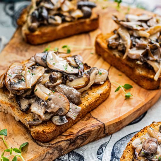 Creamy coconut wild mushroom toast - Recipe photo by k33kitchen