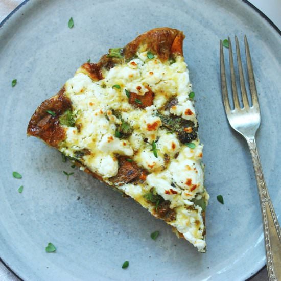 Roasted veggie and feta frittata - Recipe photo by Beloved Kitchen