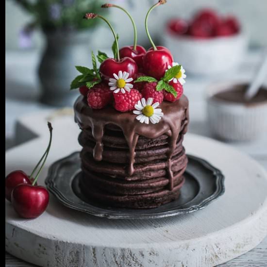 Buckwheat flour chocolate pancakes - Recipe photo by RainbowInMyKitchen