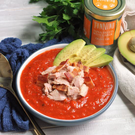 Roasted Red Bell Pepper Gazpacho - Recipe photo by fleurdelectable
