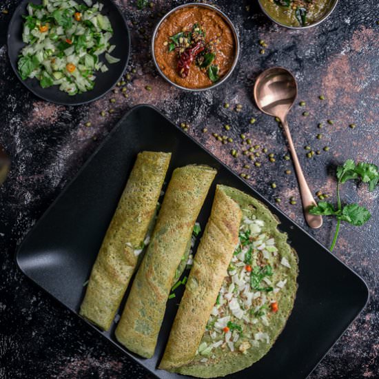 Andhra Pesarattu Dosa Recipe - Recipe photo by MasalaKorb