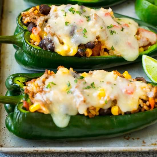 Stuffed Poblano Peppers - Recipe photo by dinneratthezoo