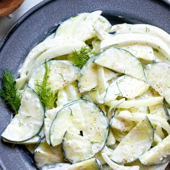 Low Carb Keto Cucumber Salad - Recipe photo by foodfaithfitness
