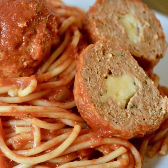 Provolone Stuffed Turkey Meatballs - Recipe photo by thisdelicioushouse