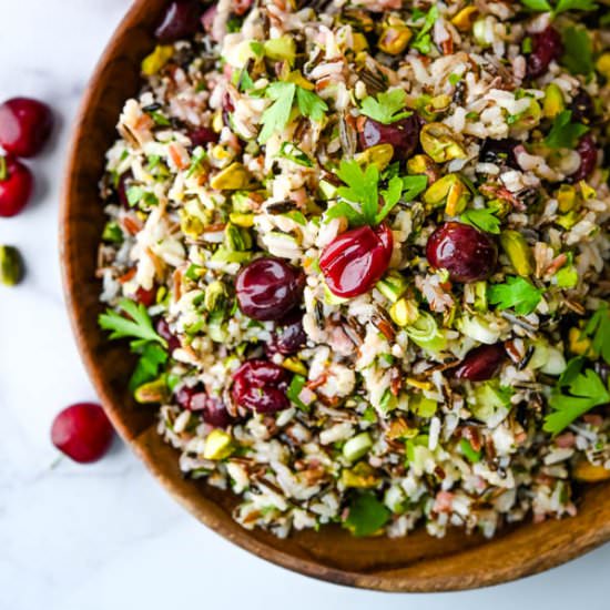 Pickled Cherry Cold Rice Salad - Recipe photo by garlic and zest