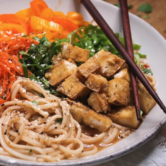 Miso Udon Noodle Soup - Recipe photo by Liv Vegan Strong