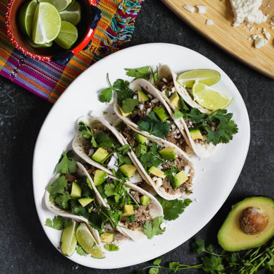 Braised Salsa Verde Pork Tacos - Recipe photo by CookingandCussing